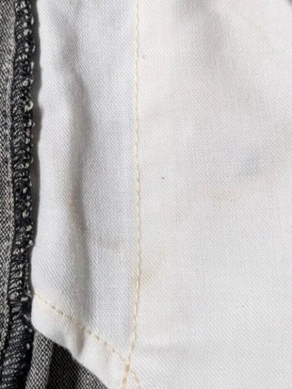 Levis Linen Cotton Blend Pants Mens 31 Measure 33 x 29 Black Beige Raw Hem New